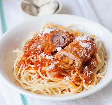 Rolled pork with tomatoes Magimix.